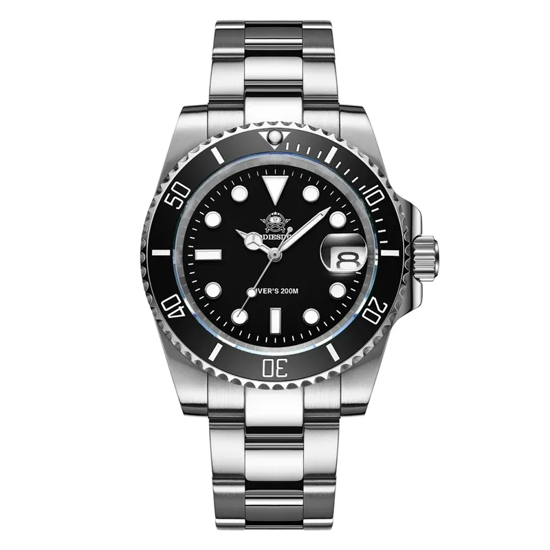 ADDIESDIVE Montre classique pour homme avec lunette en céramique, étanche 200 m, montre à quartz décontractée, modèle BGW9, montre cadeau à affichage lumineux bleu, réf. MY-H3-2 7
