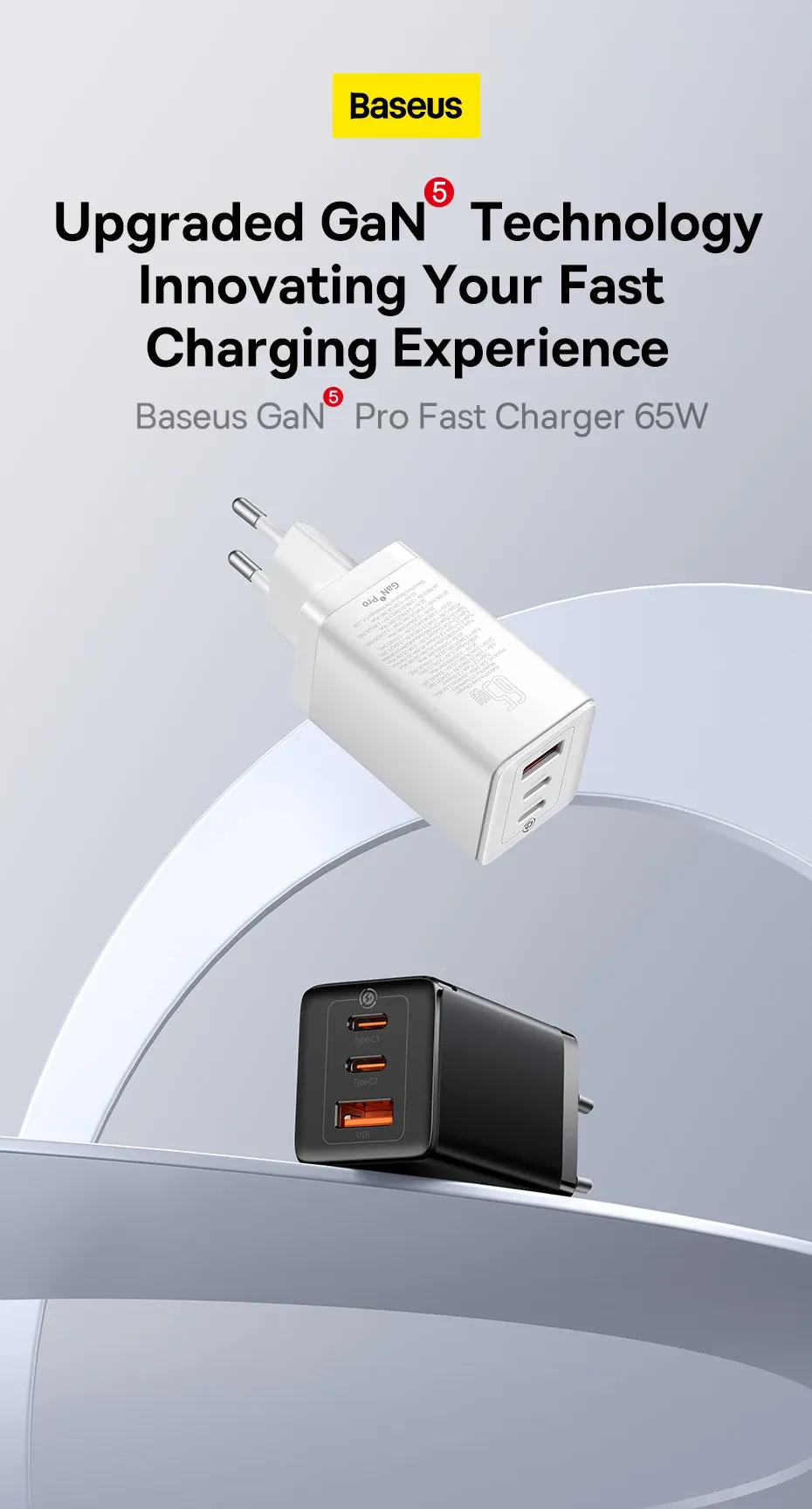 Chargeur rapide Baseus GaN5 Pro, vue d'ensemble