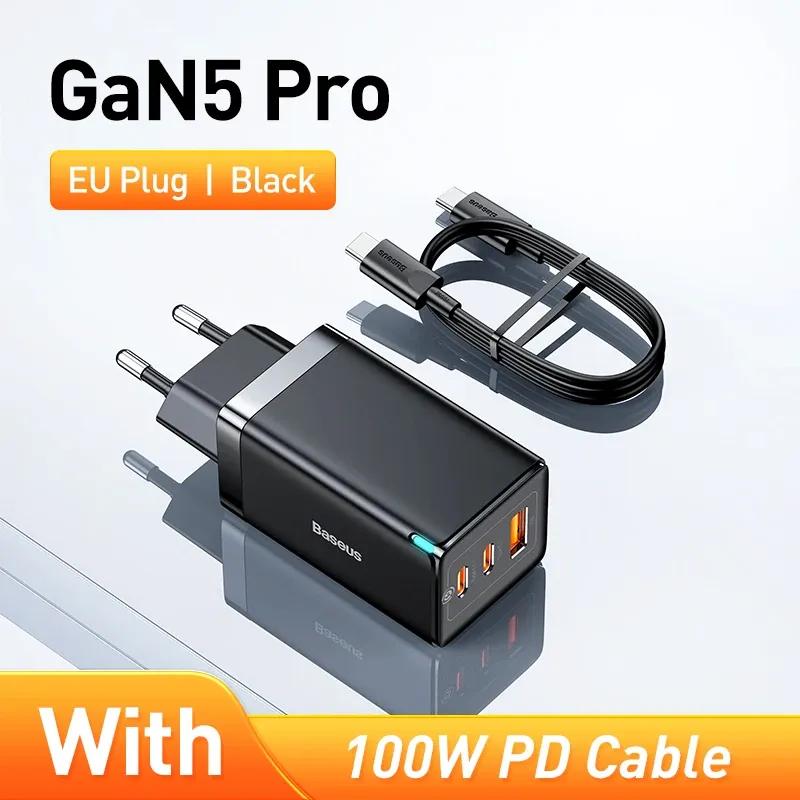Chargeur rapide GaN 65W Baseus, USB-C PD et QC, compact et portable, compatible ordinateur portable et iPhone 17, 16, 15, 14, 13 Pro 8