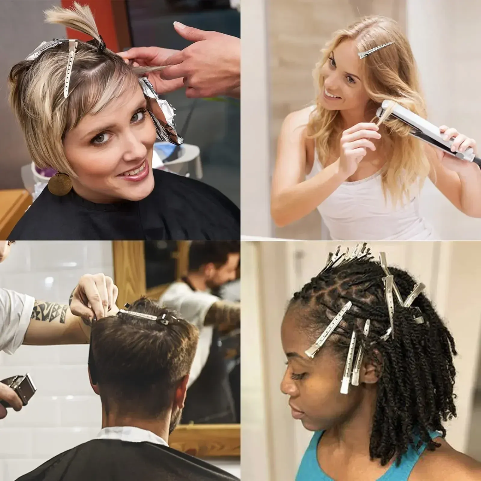 Pinces de séparation en acier et métal pour femmes, outil de coiffure et de soins capillaires 4