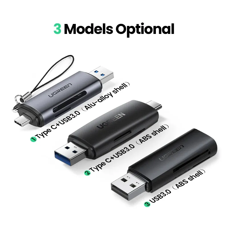 Lecteur de cartes mémoire intelligent UGREEN USB 3.0, USB-C vers SD, microSD, TF, Thunderbolt 3, accessoire pour ordinateur portable 6