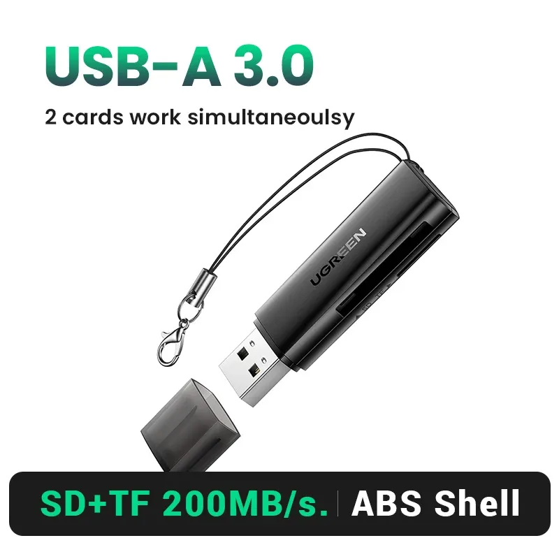 Lecteur de cartes mémoire intelligent UGREEN USB 3.0, USB-C vers SD, microSD, TF, Thunderbolt 3, accessoire pour ordinateur portable 7