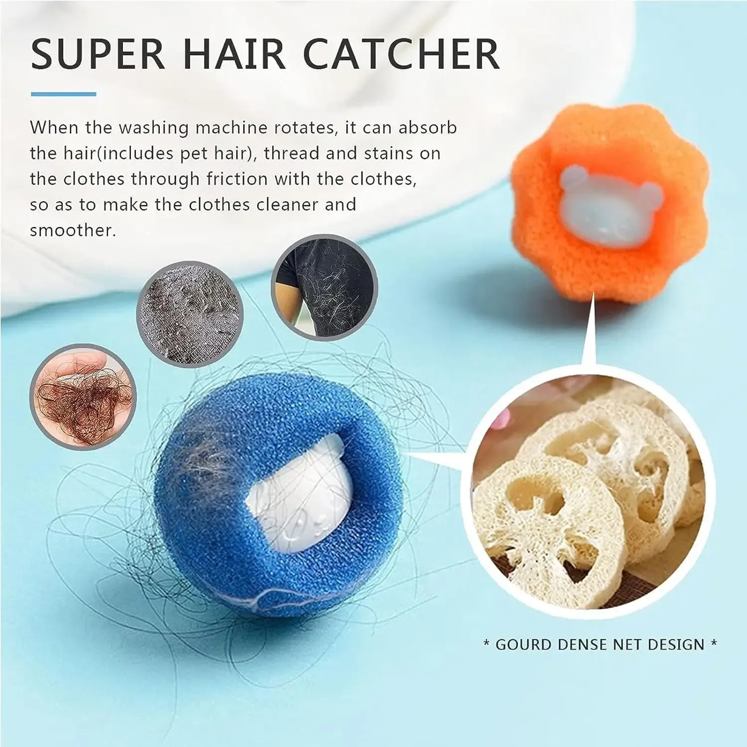 Boules à lessive réutilisables pour animaux de compagnie, attrape-peluches pour machine à laver 2