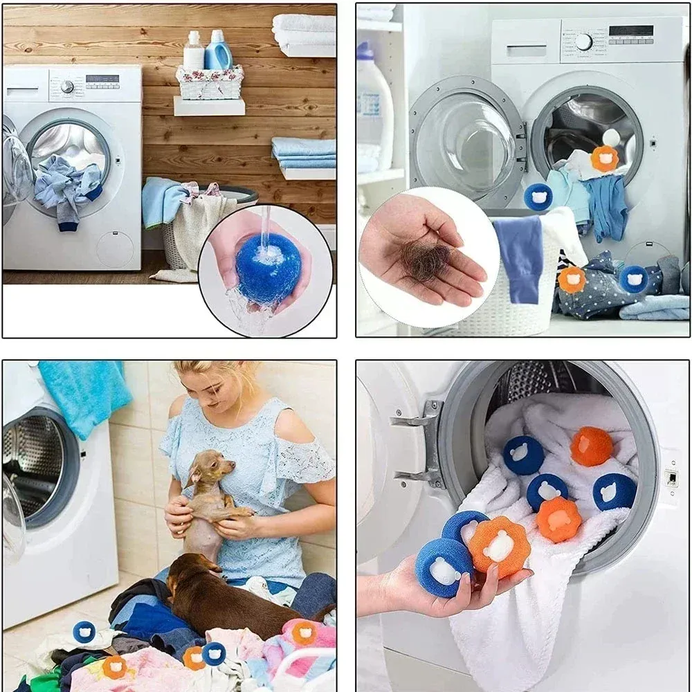 Boules à lessive réutilisables pour animaux de compagnie, attrape-peluches pour machine à laver 5