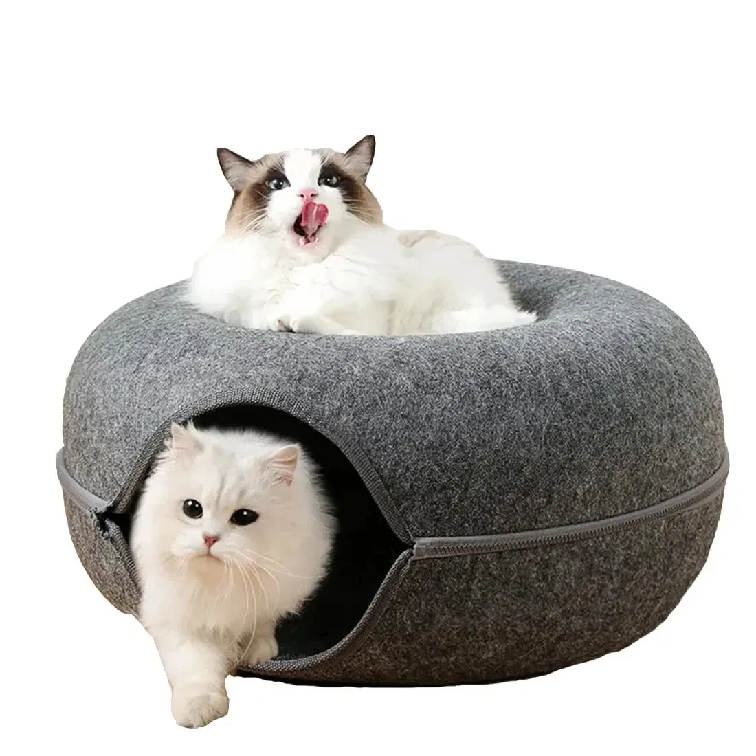Nid tunnel en feutre pour chat, jeu interactif