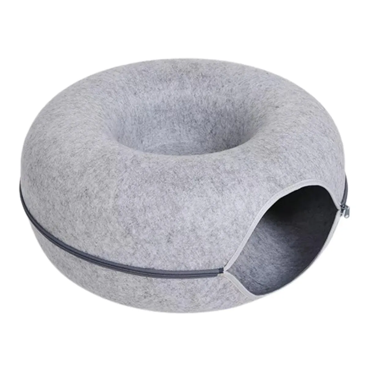 Nid tunnel en feutre pour chat, cachette douillette