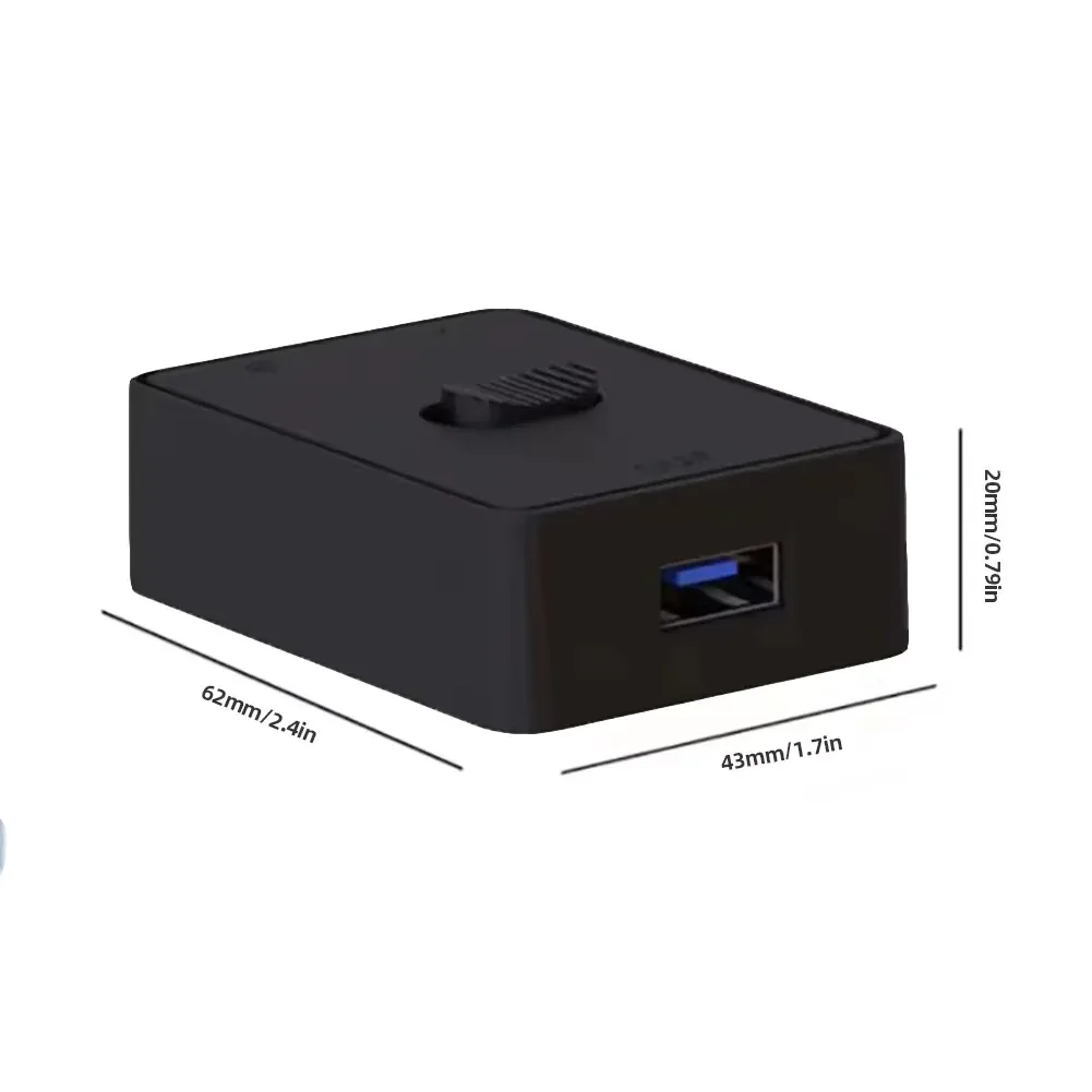 Commutateur KVM USB 3.0 1x2/2x1, répartiteur de contrôleur partagé bidirectionnel pour ordinateur portable, clavier, souris, imprimante, hub USB 6
