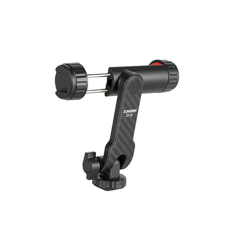 Ronkoen TZ-18 Pince de fixation pour téléphone portable universelle, rotation 360°, compatible Samsung, iPhone et Xiaomi, adaptateur de montage sur trépied à vis 1/4" 7