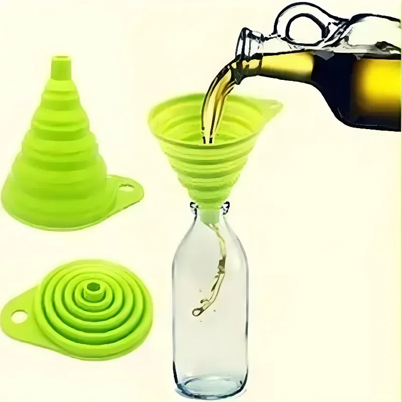 Mini entonnoir de cuisine pliable en gel de silicone