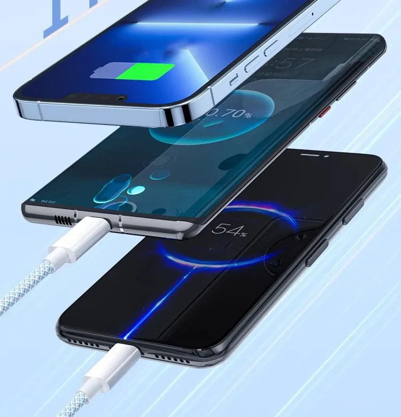 Finition tressée du câble de charge rapide