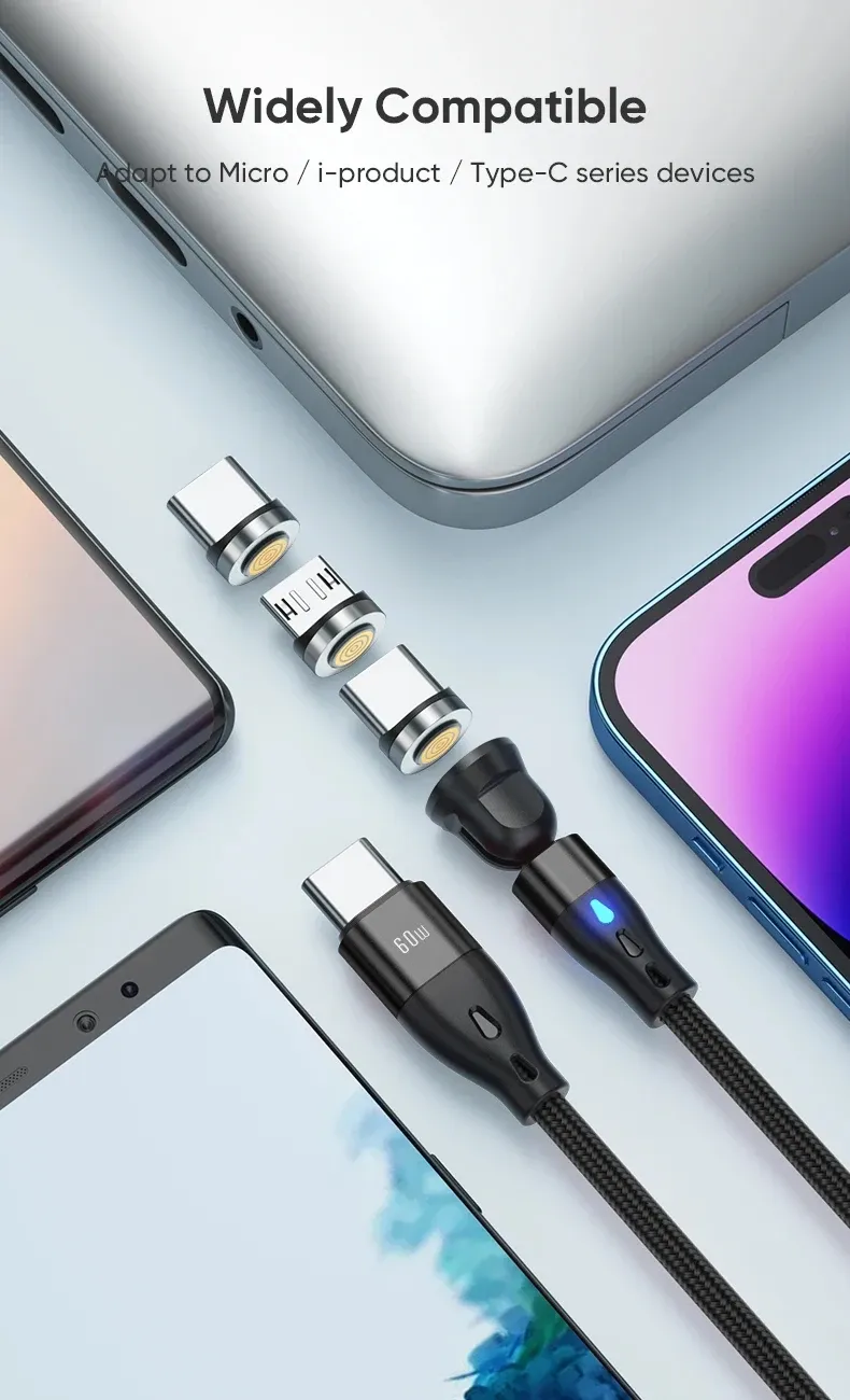 Câble magnétique USB C, vue d'ensemble