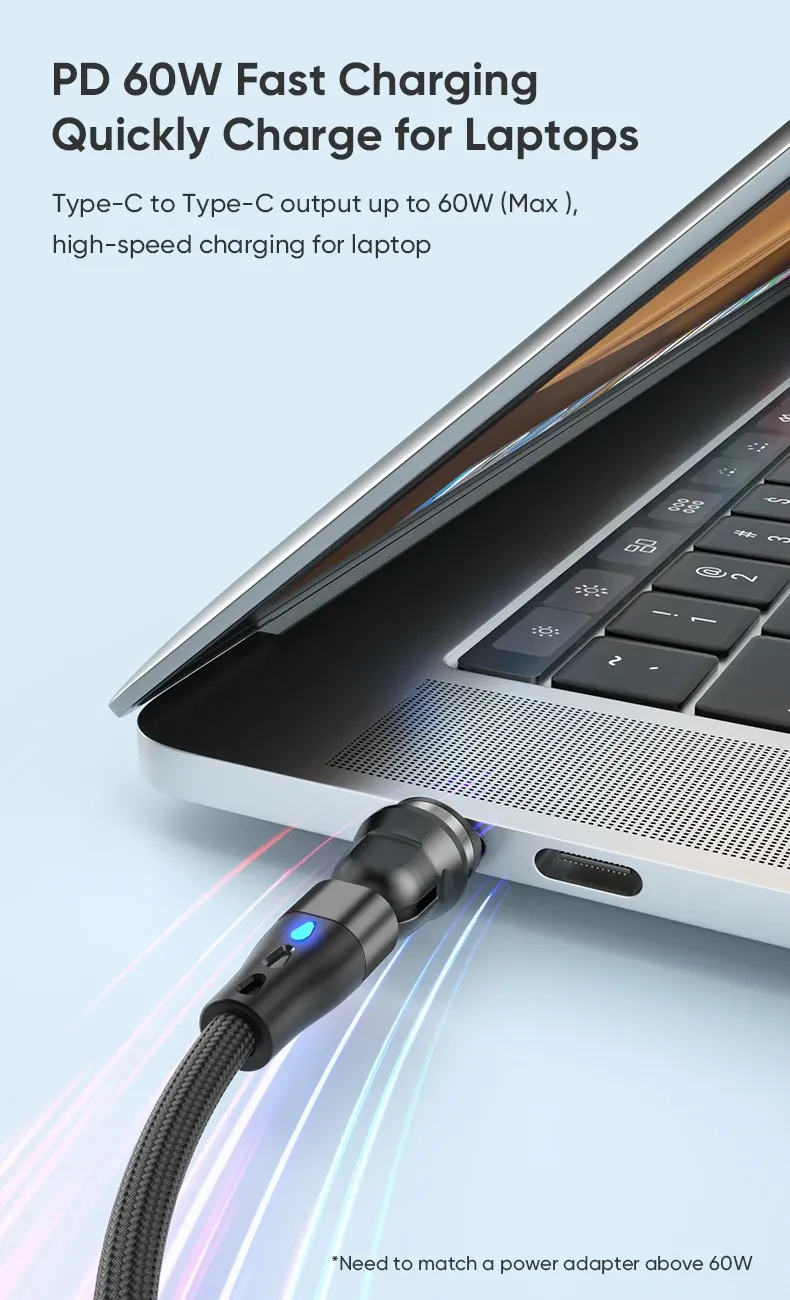 Câble magnétique USB C, vue détaillée