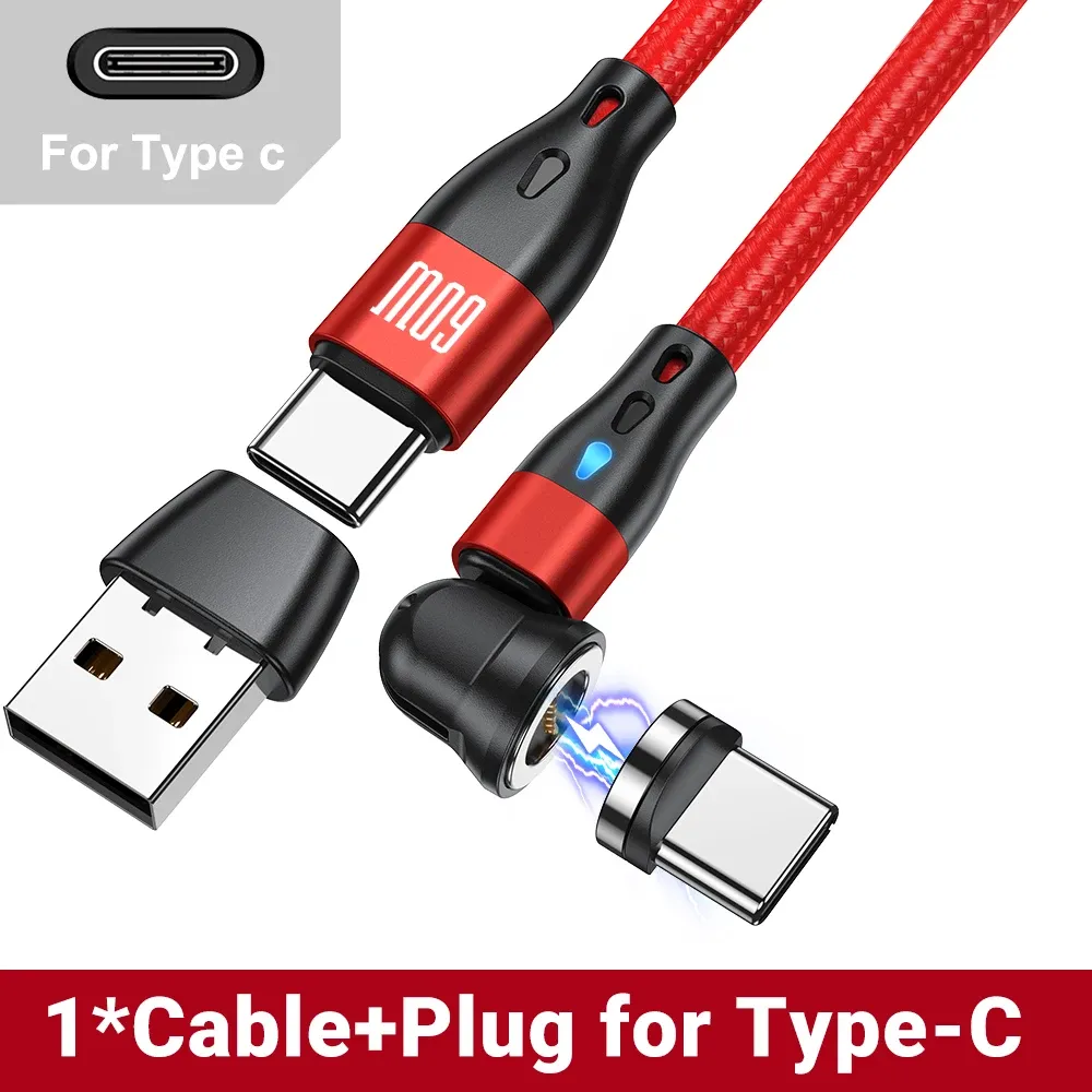 AUFU – Câble magnétique USB-C vers USB-C 60 W PD, charge rapide, pour MacBook, ordinateur portable, iPhone, Samsung, cordon de charge magnétique 2 m 8