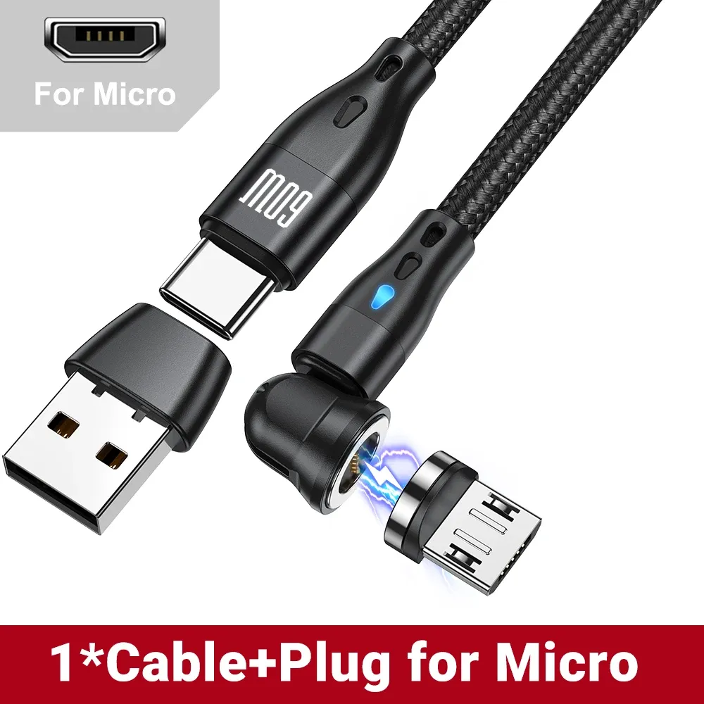 AUFU – Câble magnétique USB-C vers USB-C 60 W PD, charge rapide, pour MacBook, ordinateur portable, iPhone, Samsung, cordon de charge magnétique 2 m 7