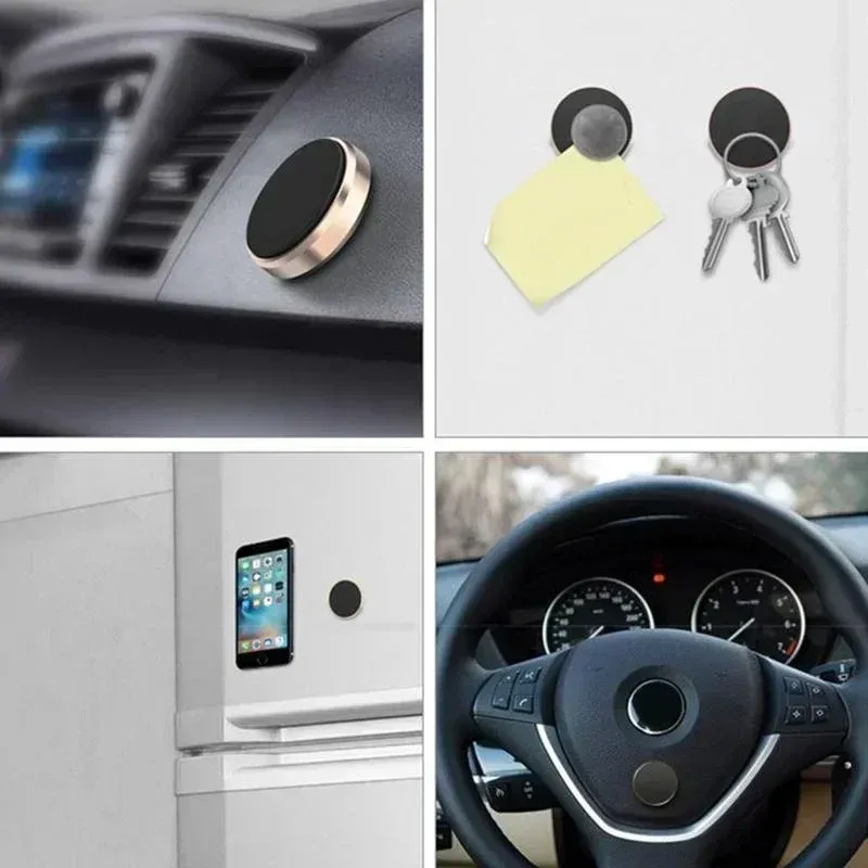 Support magnétique de téléphone pour voiture, compatible GPS, fixation sur tableau de bord ou mur, autocollant magnétique 4
