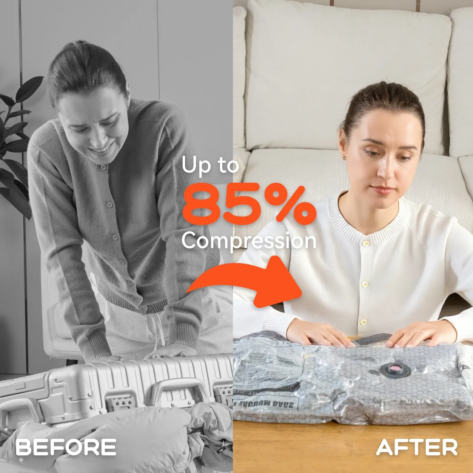 Ensemble de sacs sous vide FLEXTAIL X VOLLYC NANO avec pompe électrique, sacs de compression pour le rangement des vêtements à la maison et en voyage 3