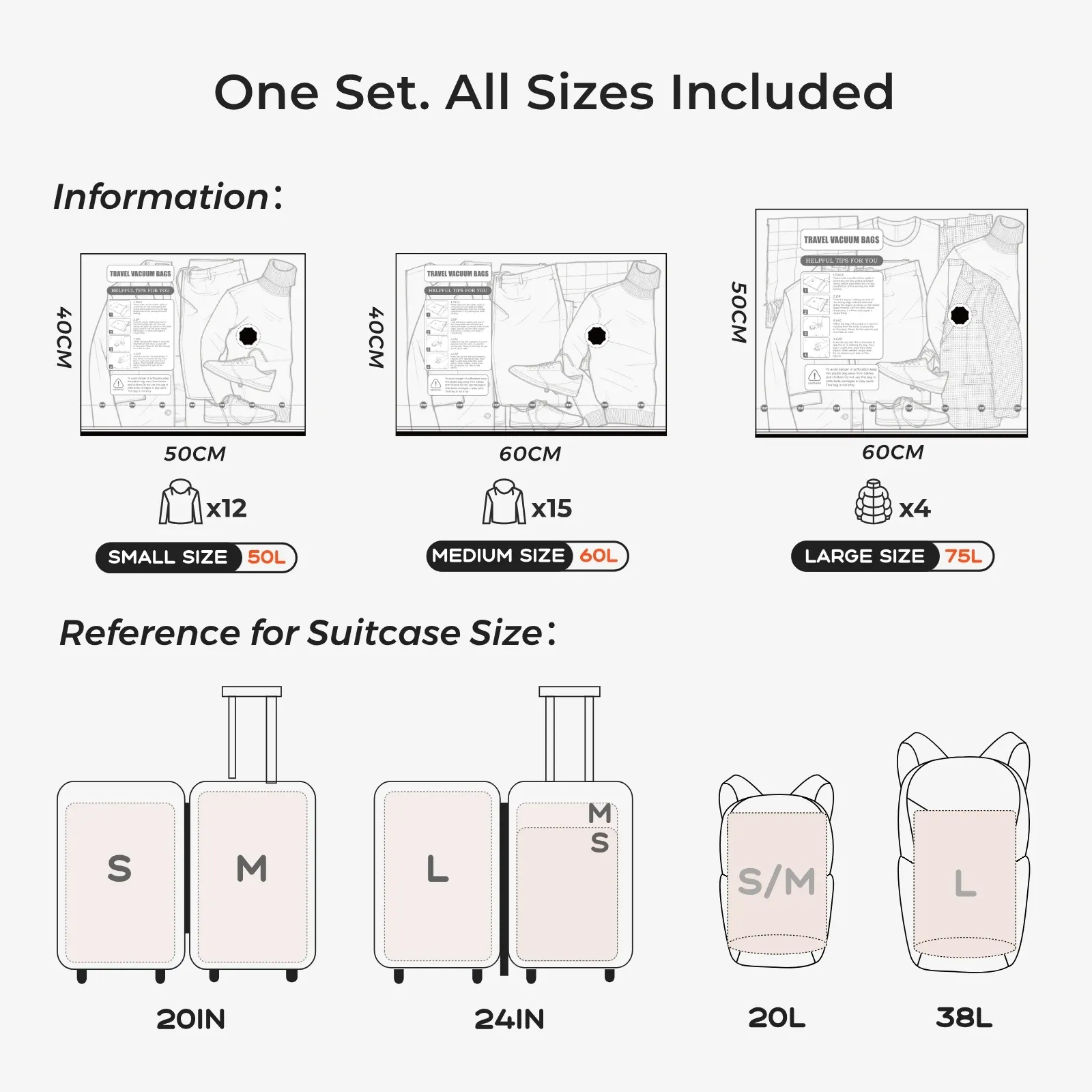 Ensemble de sacs sous vide FLEXTAIL X VOLLYC NANO avec pompe électrique, sacs de compression pour le rangement des vêtements à la maison et en voyage 6