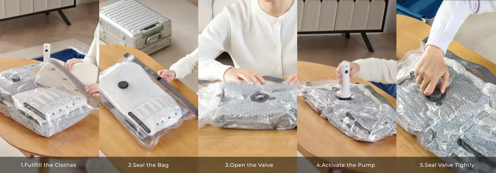 Sacs sous vide FLEXTAIL NANO dans un intérieur