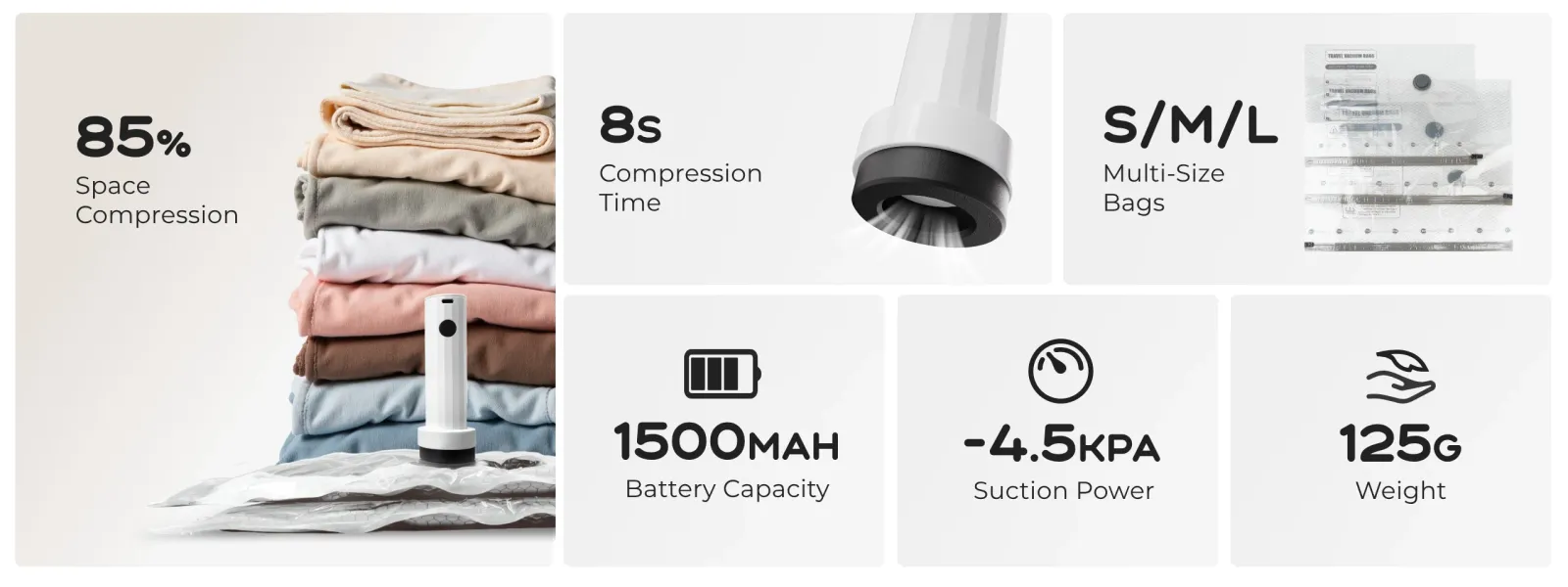 Détail des sacs sous vide FLEXTAIL NANO