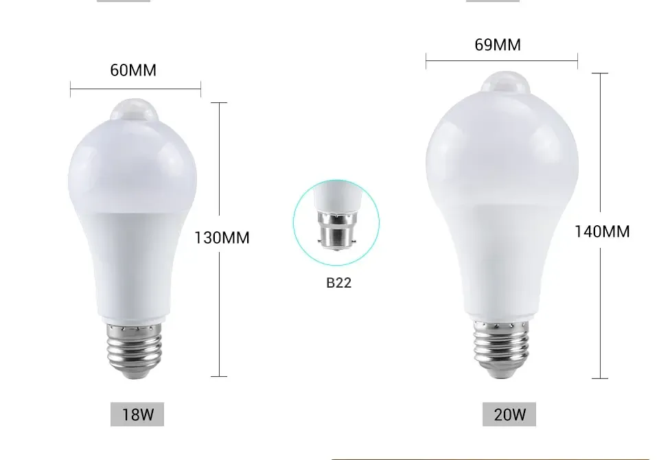 Ampoule LED à détection de présence pour extérieur