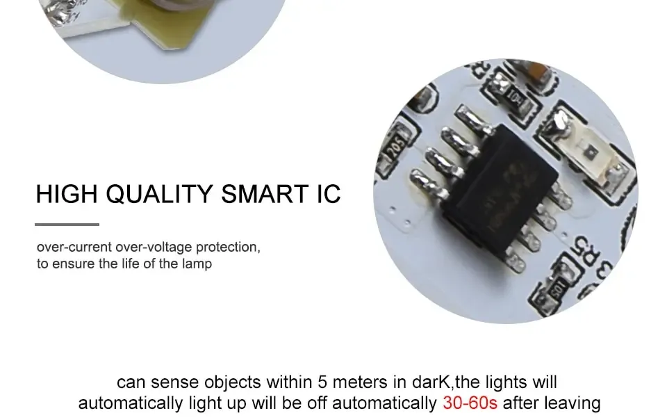 Ampoule LED à détecteur de mouvement, vue d'ensemble