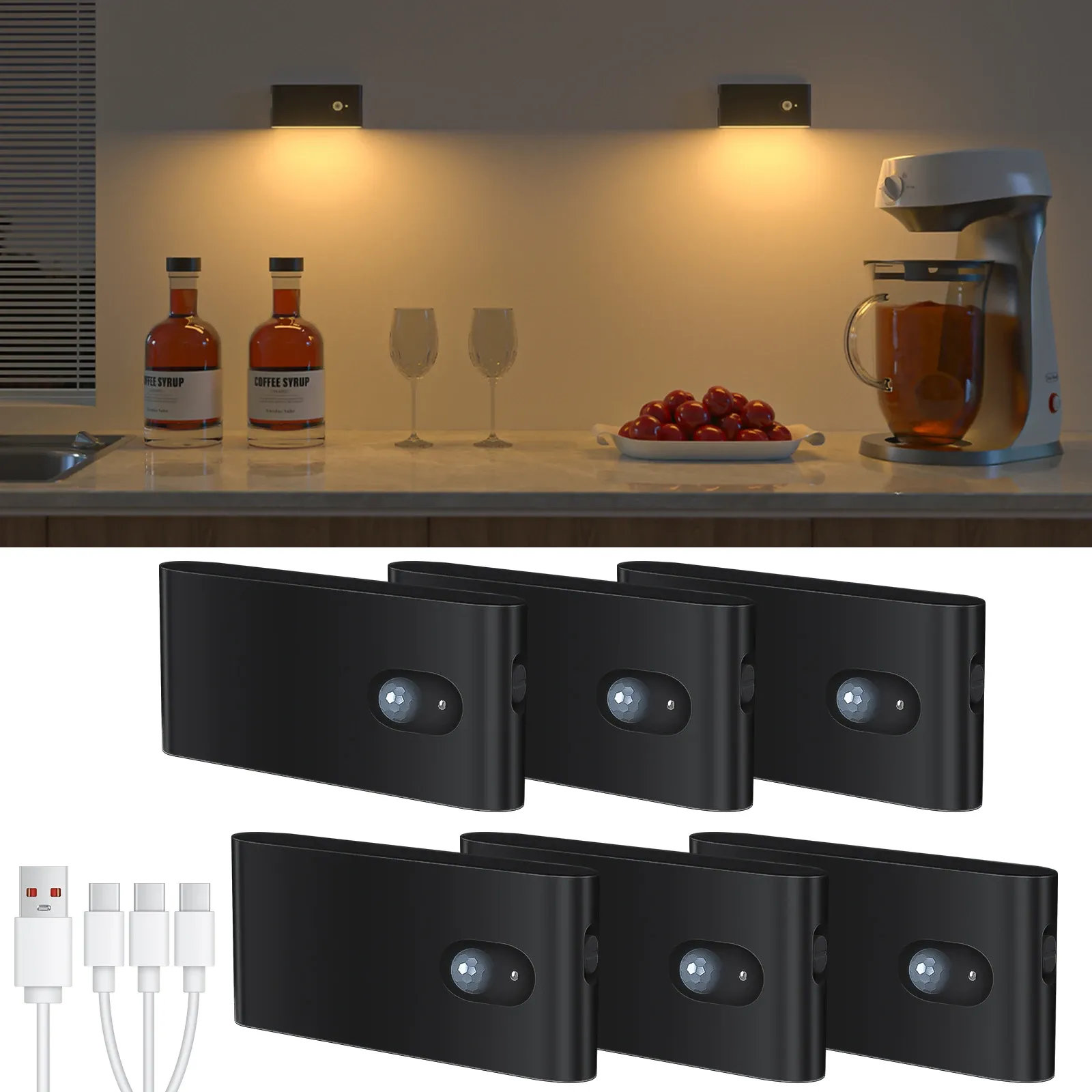 WILLED Veilleuse à Détecteur de Mouvement Blanc Chaud Rechargeable pour Intérieur, Escalier, Couloir, Salle de Bain, Chambre et Cuisine