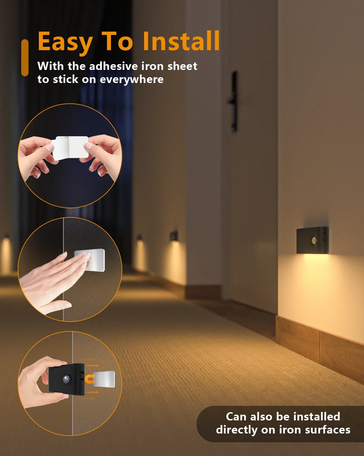 WILLED Veilleuse à Détecteur de Mouvement Blanc Chaud Rechargeable pour Intérieur, Escalier, Couloir, Salle de Bain, Chambre et Cuisine 5
