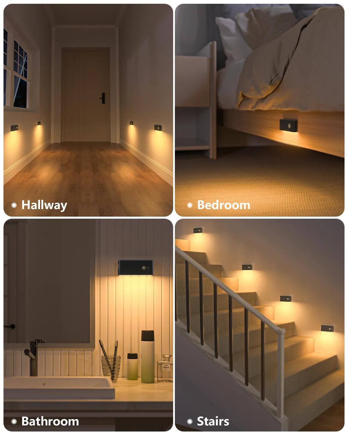 WILLED Veilleuse à Détecteur de Mouvement Blanc Chaud Rechargeable pour Intérieur, Escalier, Couloir, Salle de Bain, Chambre et Cuisine 6