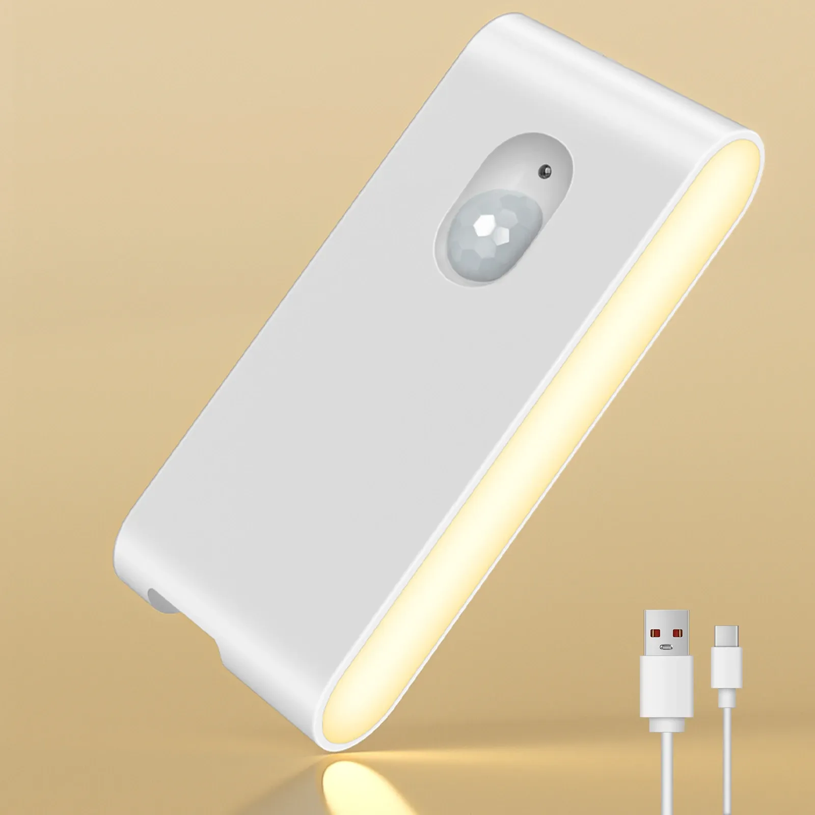 WILLED Veilleuse à Détecteur de Mouvement Blanc Chaud Rechargeable pour Intérieur, Escalier, Couloir, Salle de Bain, Chambre et Cuisine 12