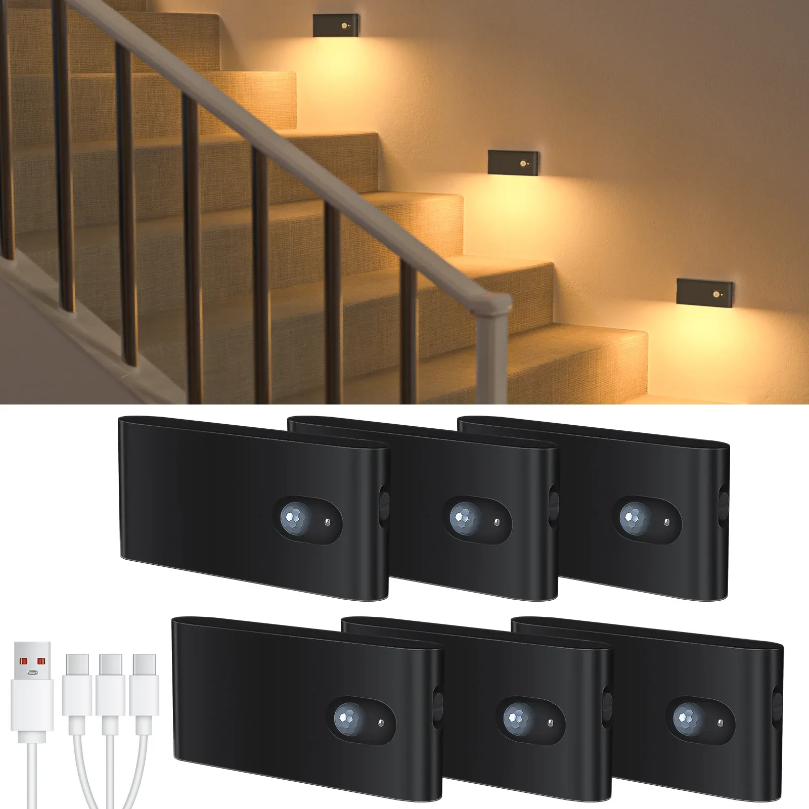 WILLED Veilleuse à Détecteur de Mouvement Blanc Chaud Rechargeable pour Intérieur, Escalier, Couloir, Salle de Bain, Chambre et Cuisine 10