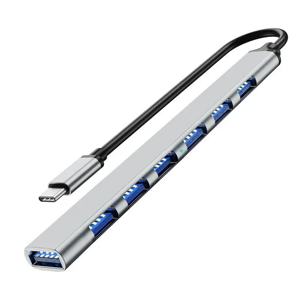 Hub USB 3.0 à 7 ports, répartiteur d'extension USB Type-C avec adaptateur OTG pour ordinateur portable, disque dur, souris et clavier 9