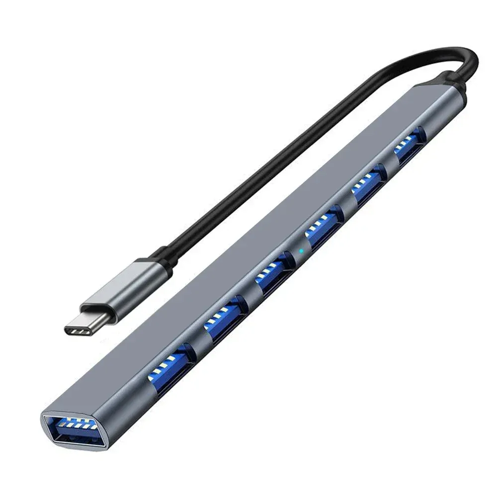 Hub USB 3.0 à 7 ports, répartiteur d'extension USB Type-C avec adaptateur OTG pour ordinateur portable, disque dur, souris et clavier 7