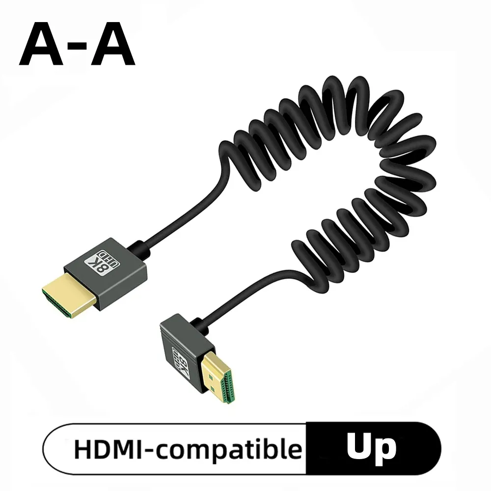 Câble HDMI 8K Ultra Haute Définition haute vitesse, Mini HDMI / Micro HDMI, cordon spiralé pour téléviseur HD, ordinateur portable, PS4, caméra, moniteur DV et écran 16