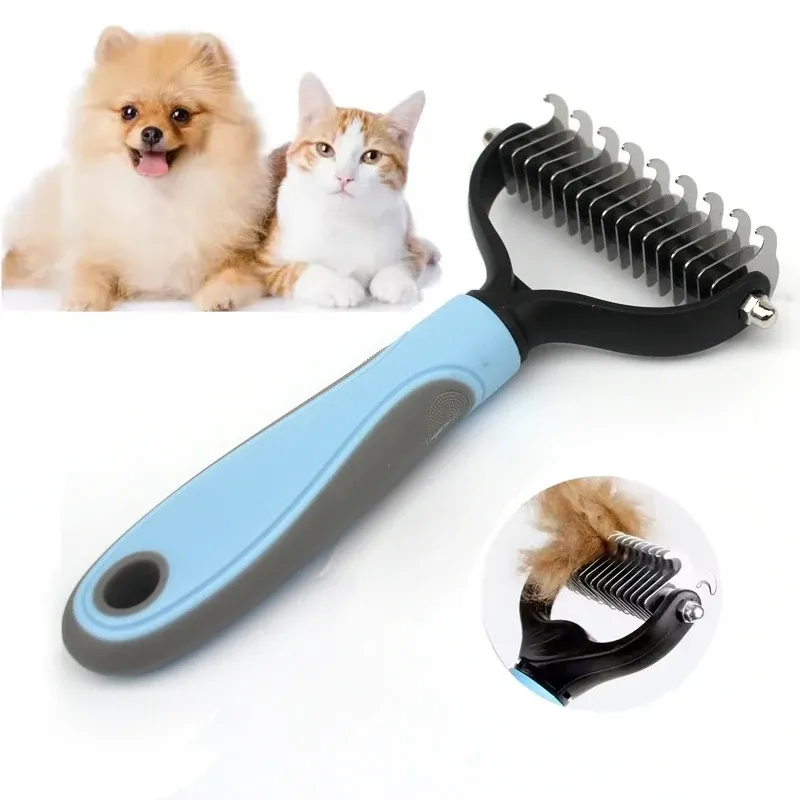 Brosse professionnelle anti-poils pour chiens et chats, outil de toilettage et d'élimination des sous-poils - Image 1
