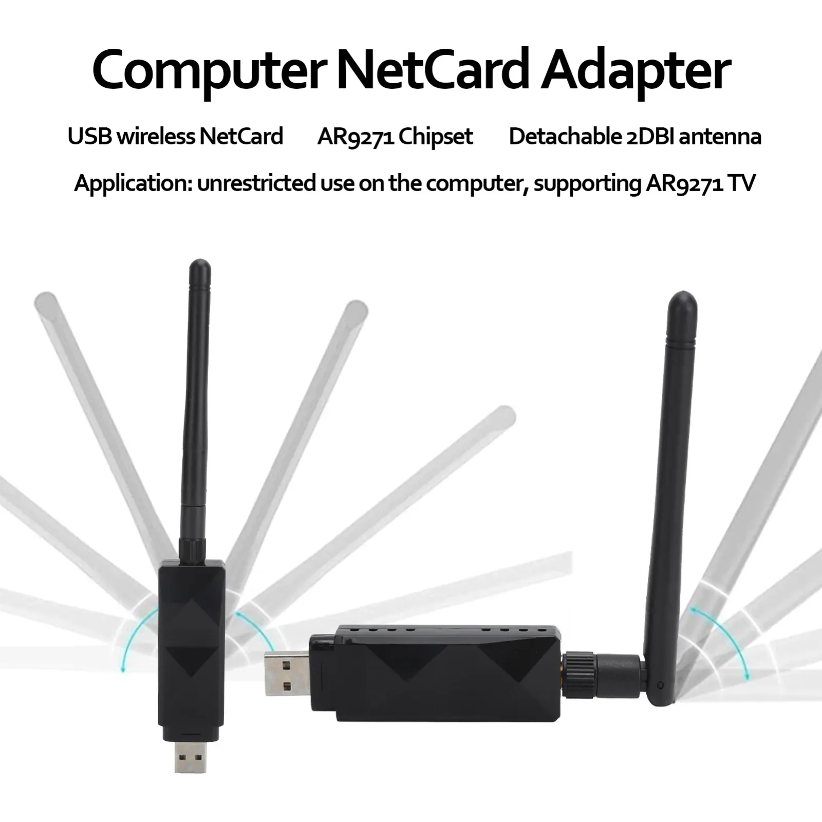 Adaptateur Wi-Fi USB AR9271 avec antenne détachable