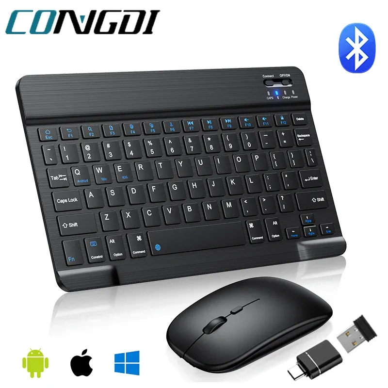 Mini clavier Bluetooth sans fil, ultra-fin et portable, compatible iPad, iPhone, tablette et smartphone (iOS et Android) - P1