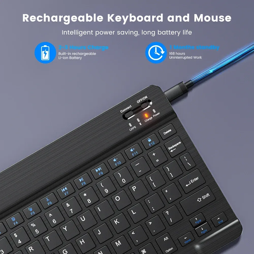Mini clavier Bluetooth sans fil, ultra-fin et portable, compatible iPad, iPhone, tablette et smartphone (iOS et Android) - P1 5