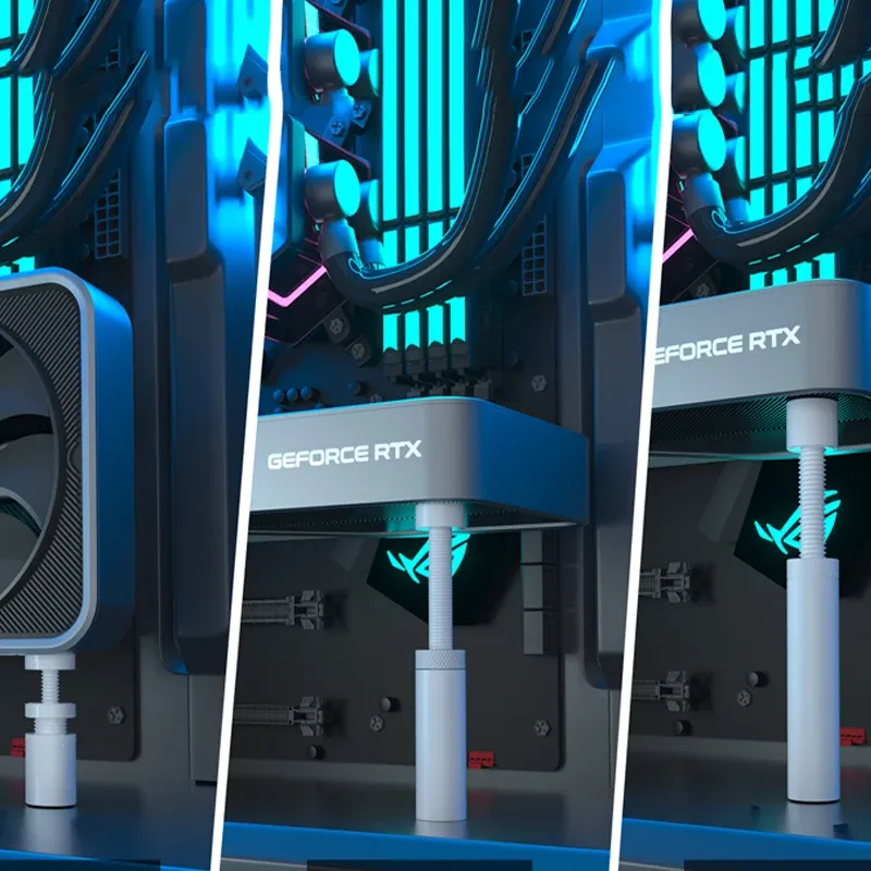 Support GPU en aluminium blanc, support anti-affaissement pour carte graphique 2