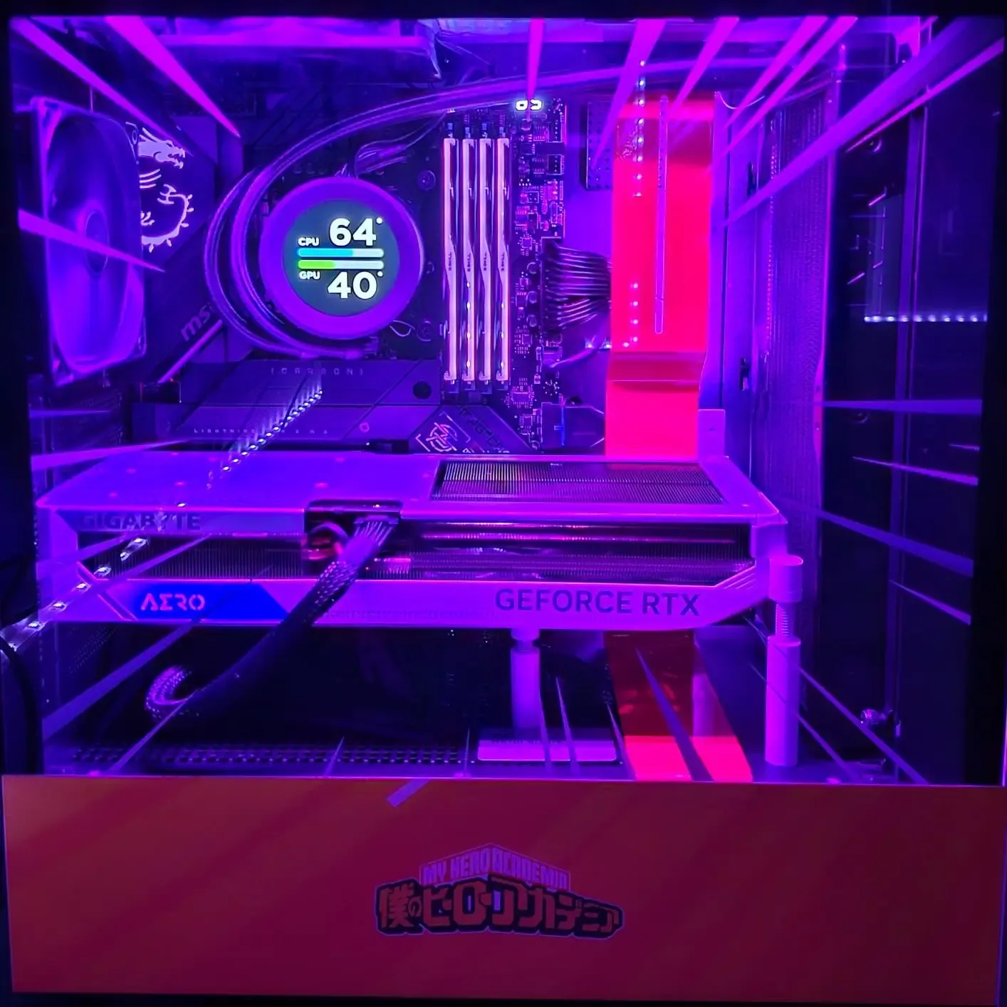 Support GPU blanc en aluminium, vue de face