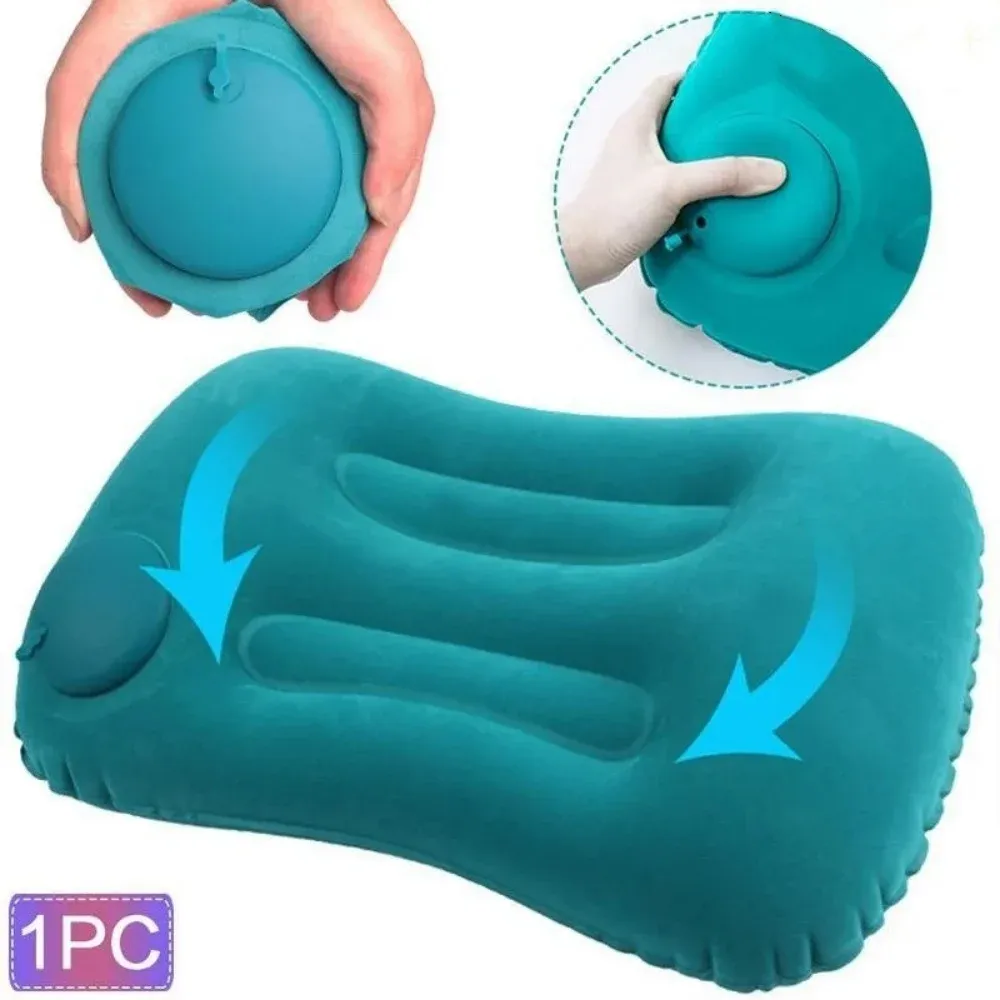 Oreiller gonflable portable pour le voyage et le camping, soutien du cou et du bas du dos