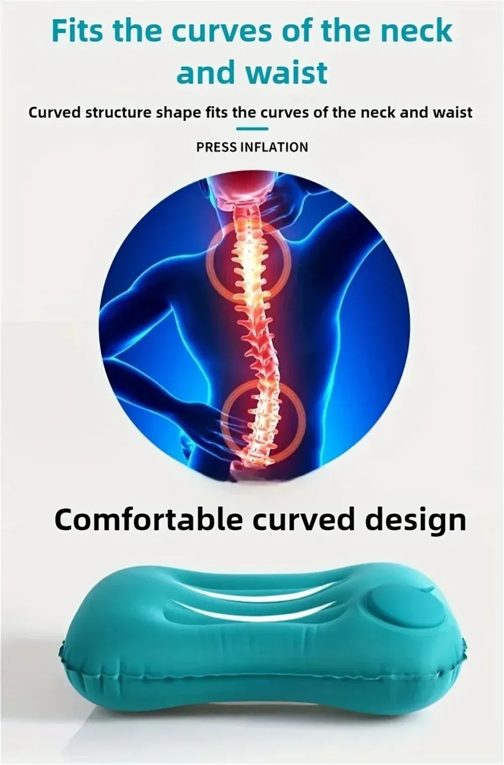 Oreiller gonflable à pression, soutien cervical