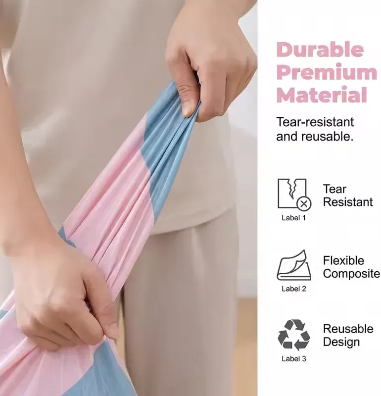Sacs de rangement sous vide 3D, lot de 3, sans pompe, réutilisables et étanches 4