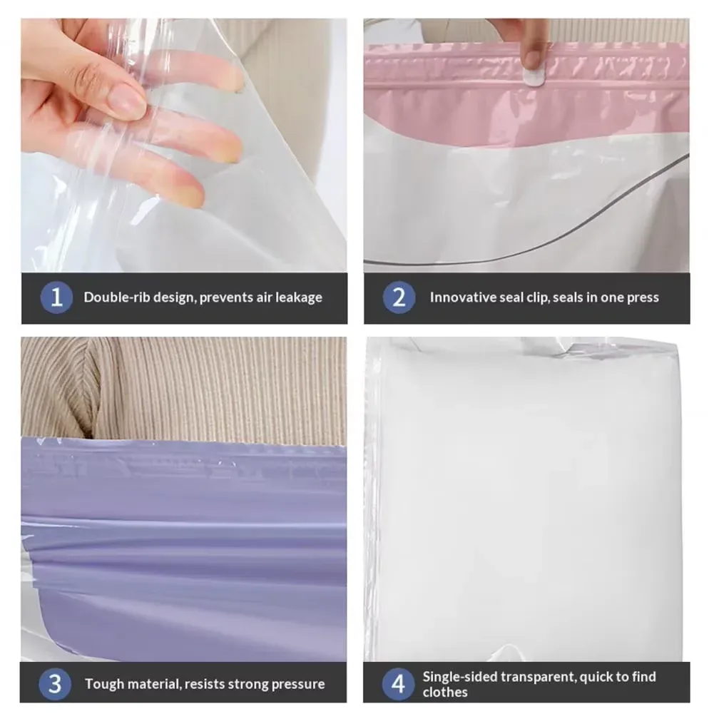 Sacs de rangement sous vide organisés dans un placard
