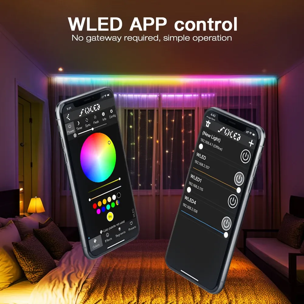 GLEDOPTO Contrôleur WLED pour bande LED, ESP8266 ESP32, micro RGB IC, lumières numériques adressables, guirlande lumineuse, compatible WS2811 WS2812 WS2815 SK6812 2