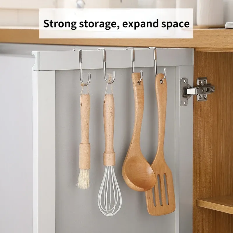 Crochet double en S en acier inoxydable 304, sans perçage, pour porte d'armoire de cuisine et porte arrière 3