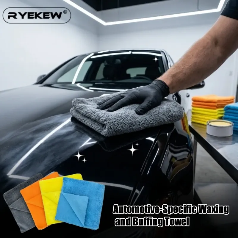 Serviette de cirage et de polissage pour automobile – Chiffon de nettoyage en microfibre (plusieurs couleurs disponibles) – Sans peluches et très absorbant - Image 1