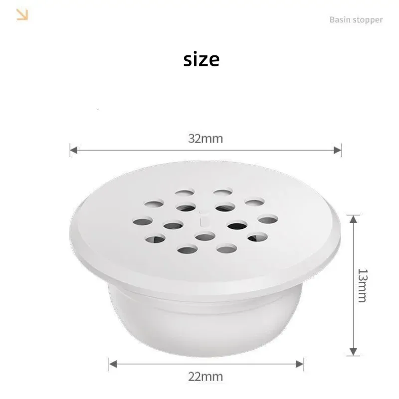 Bouchon de lavabo en silicone avec anneau anti-débordement, vue d'ensemble