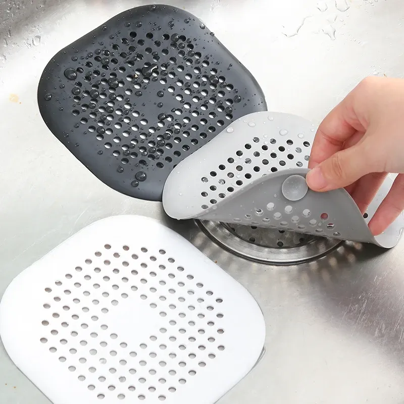 Bouchon d'évier en silicone avec filtre anti-cheveux pour cuisine et salle de bains 2