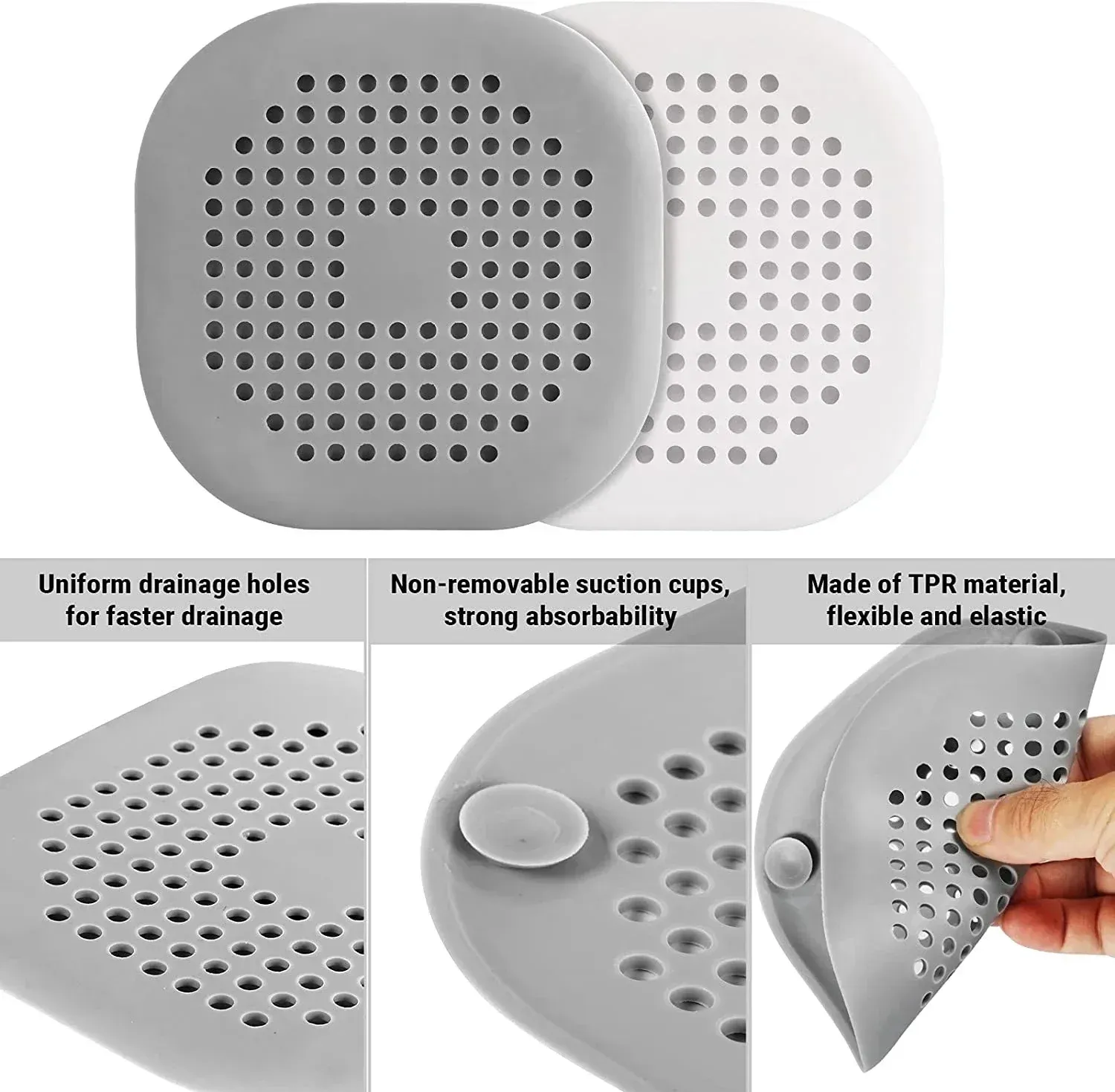 Bouchon d'évier en silicone avec filtre anti-cheveux pour cuisine et salle de bains 6