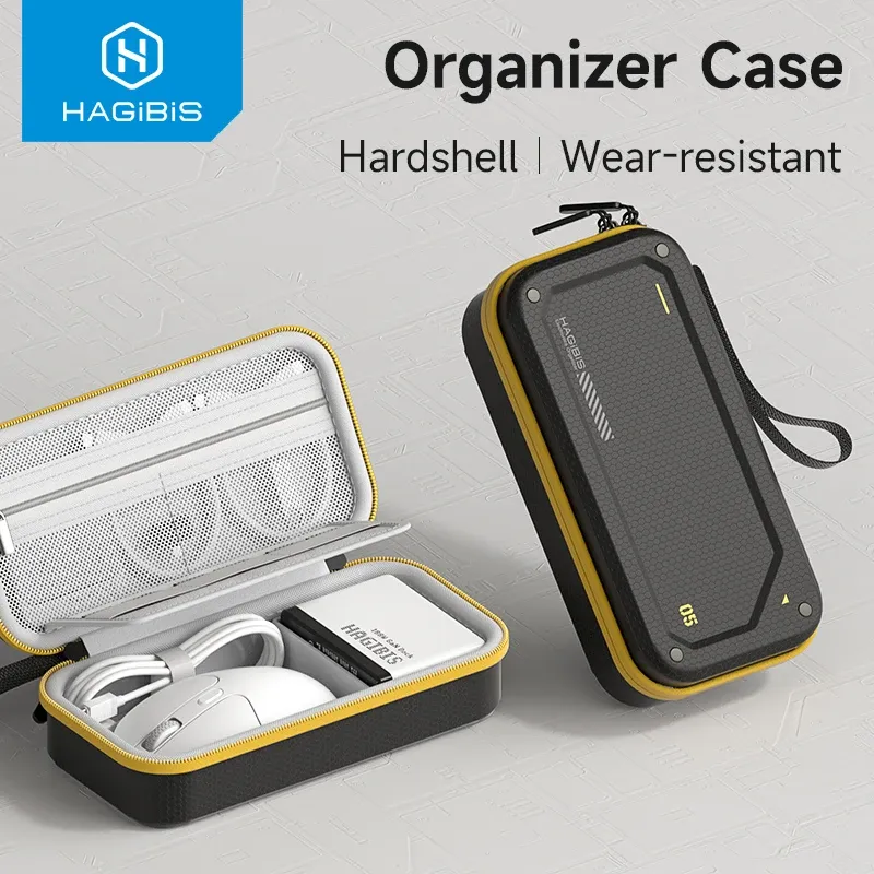 Hagibis – Organisateur électronique de voyage à coque rigide EVA, pochette de transport en PU pour câbles, chargeurs et accessoires - Image 1